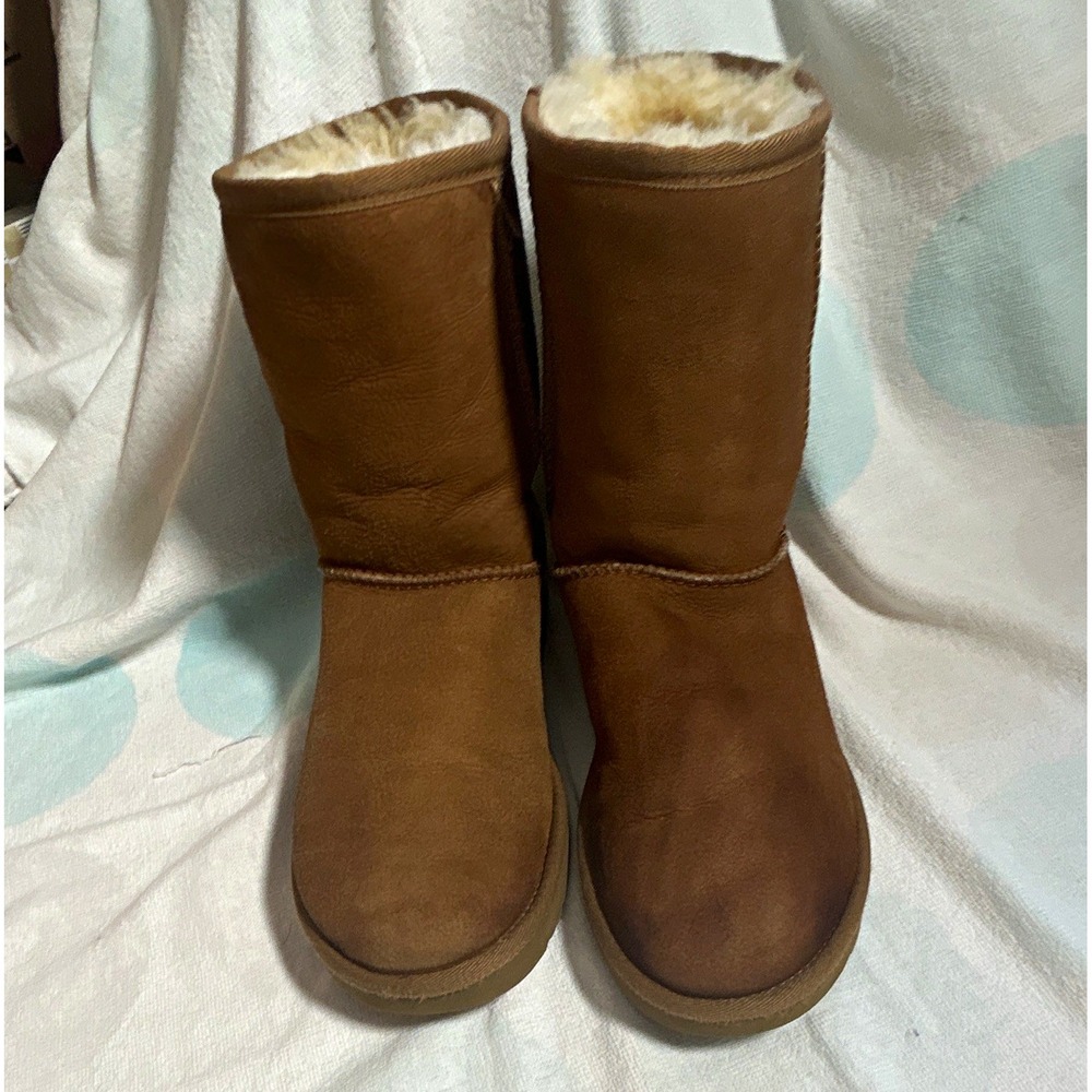UGG Classic 1016223 Brown Suede Shearling Lined Pull-On Boots Women US 7